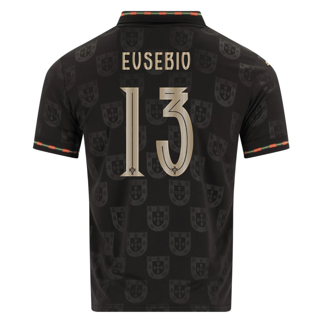 Portugal World Cup Fan Jersey Black Panther 2026 #13 Eusebio and #7 Ronaldo