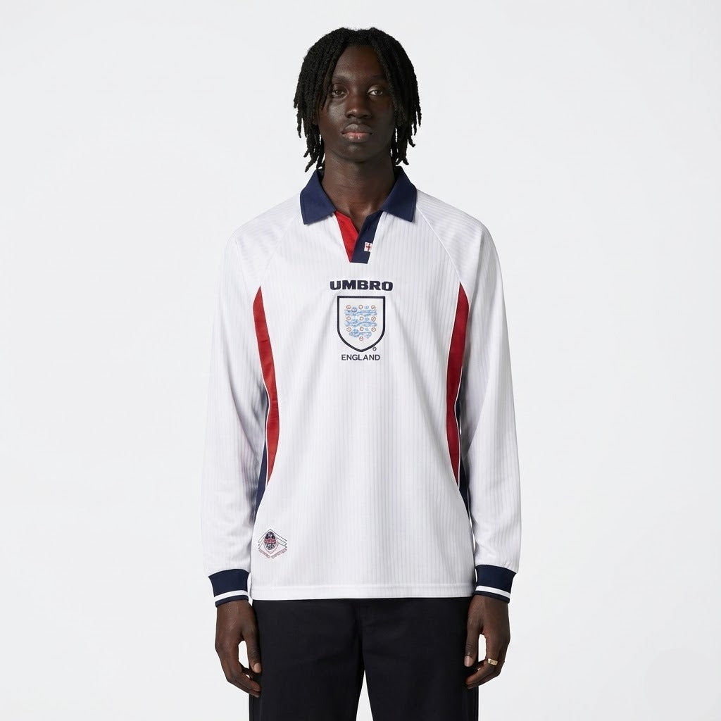Jersey England 1998 Home Retro Long Sleeve