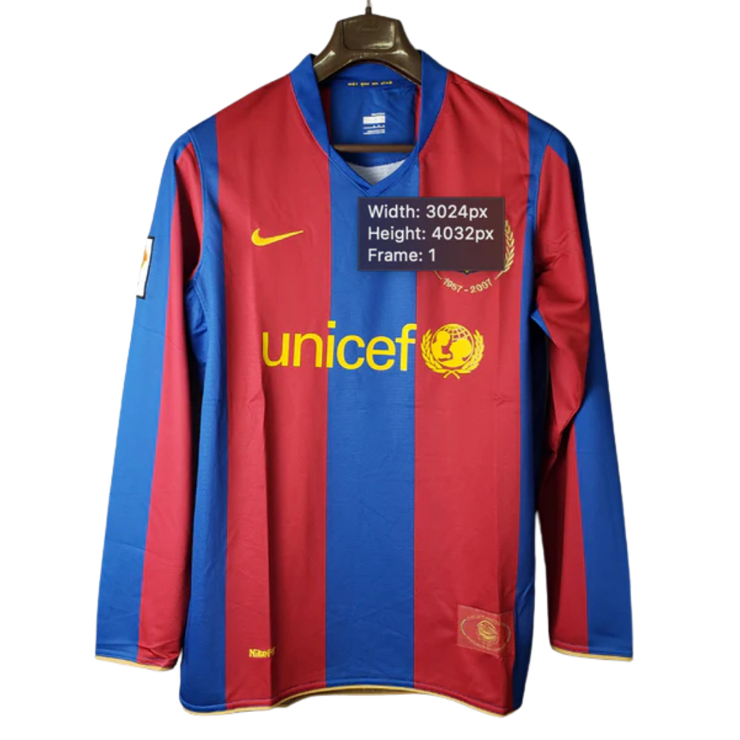 Jersey Longsleeve Barcelona 07/08 Grená
