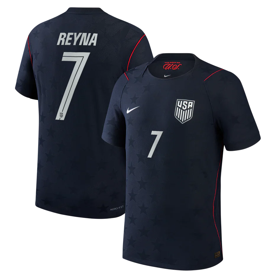 United States USA Away World Cup 2026 - Reyna #7 Fan Version