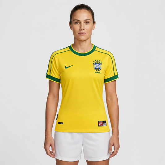 Jersey Brazil 1998 Home Retro Women