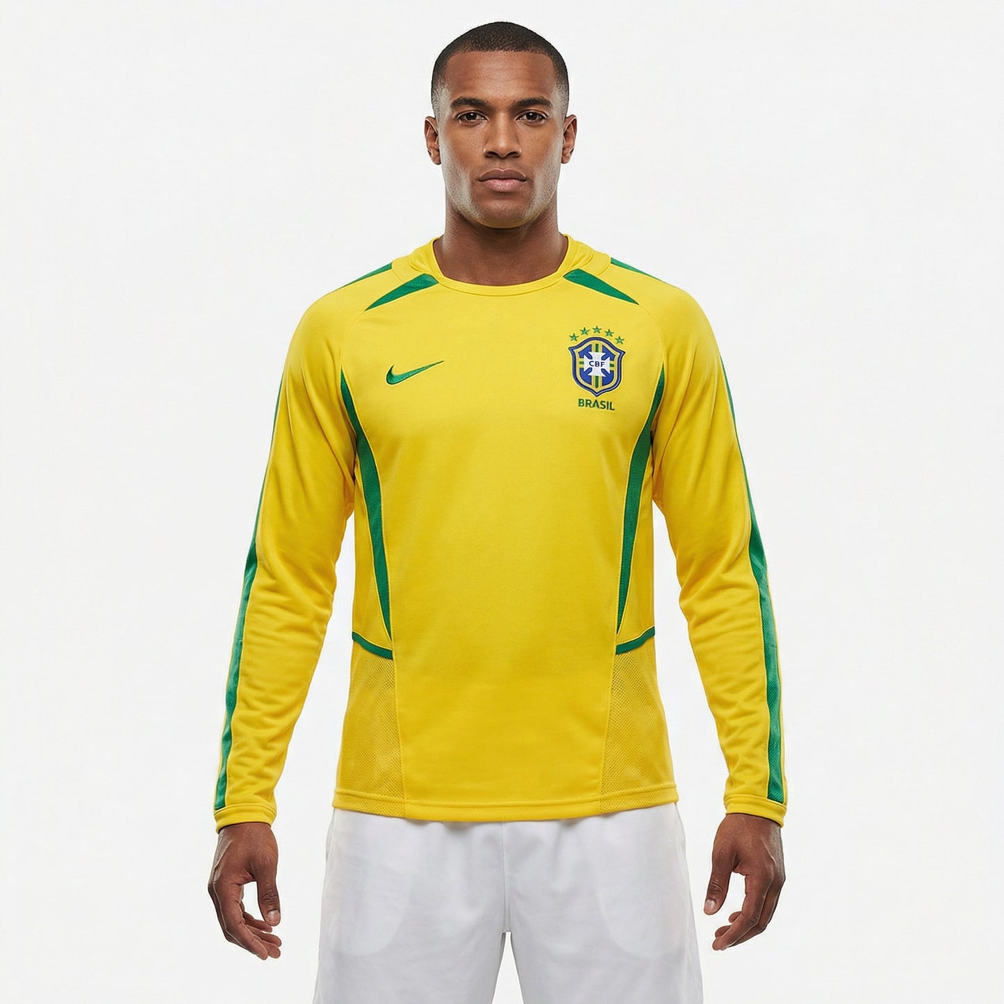 Jersey Brazil 2002 Home Retro Long Sleeve