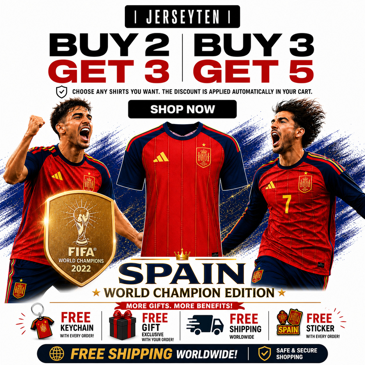 Jersey Spain 2026 World Cup II Away Player